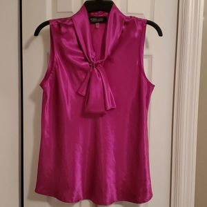 Satin Scarf Top (Magenta)